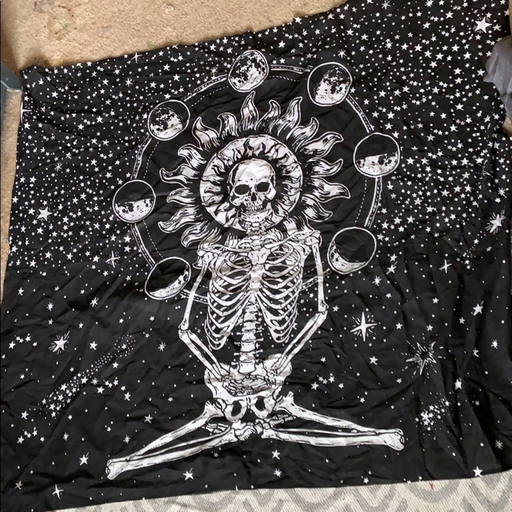 Skeleton sun and moon tapestry